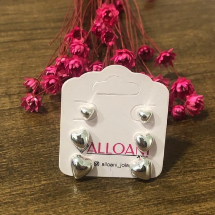 Brinco Trio Corações