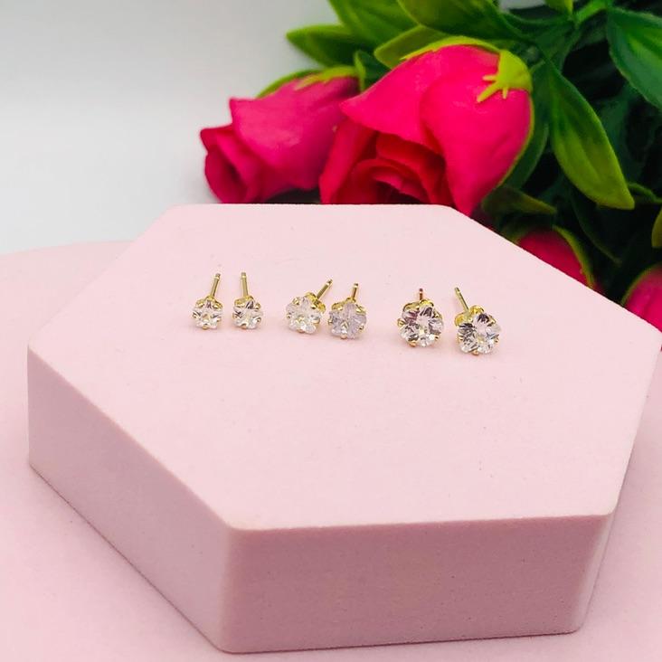 Brinco Trio Estrela Cristal