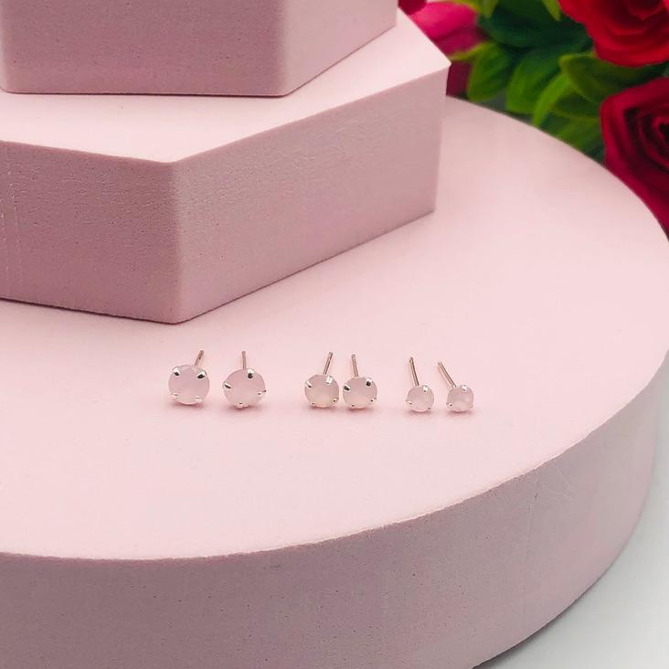 Brinco Trio Redondo Zirconia Rosa