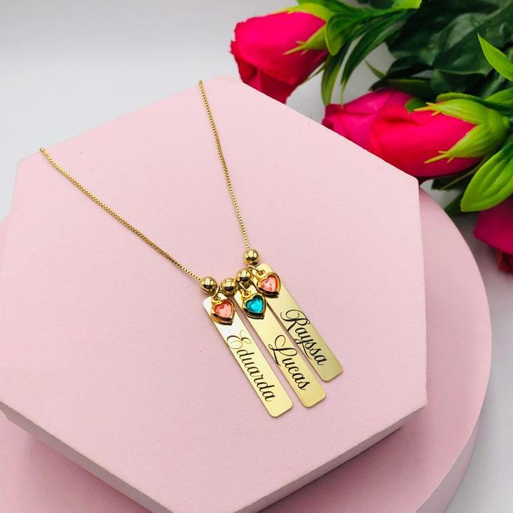 Colar 3 Barras Personalizado