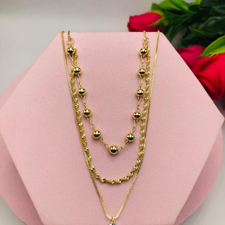 Colar 3 em 1 com Ponto de Luz