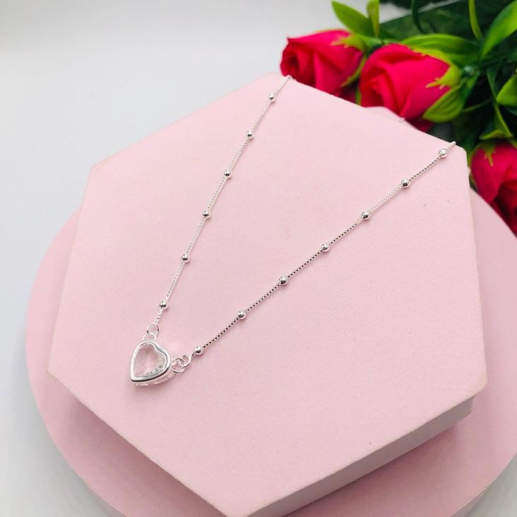 Colar Bolinha com Pingente Coração