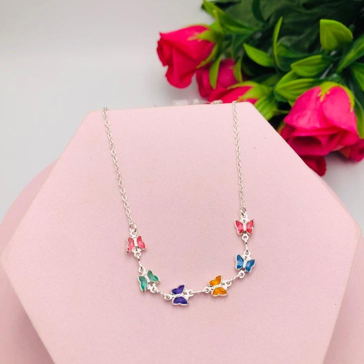 Colar Borboletas Coloridas