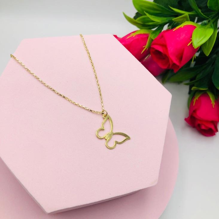 Colar cadeado com Borboleta