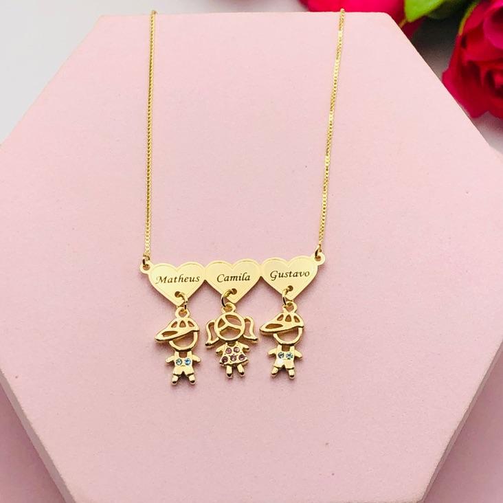Colar Canga de Corações Personalizado