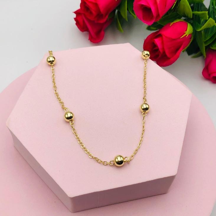 Colar Chocker 5 bolas