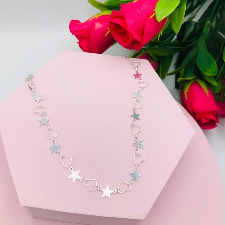 Colar Chocker Corações é Estrela