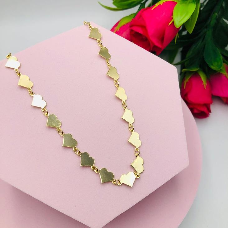 Colar Chocker de Corações