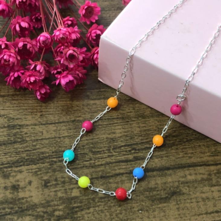 Colar Choker com Bolinhas Coloridas