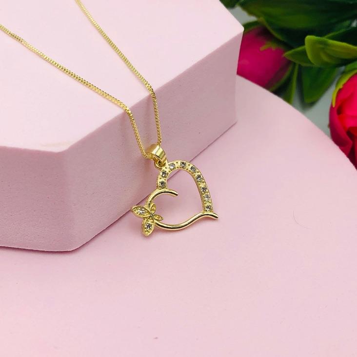 Colar Coração Cravejado