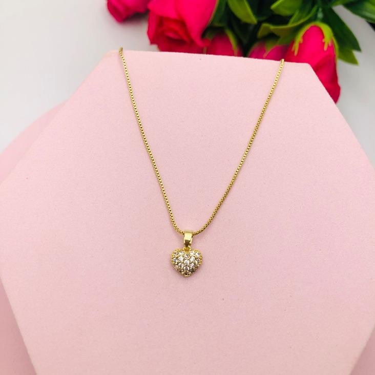 Colar Coração Cravejado