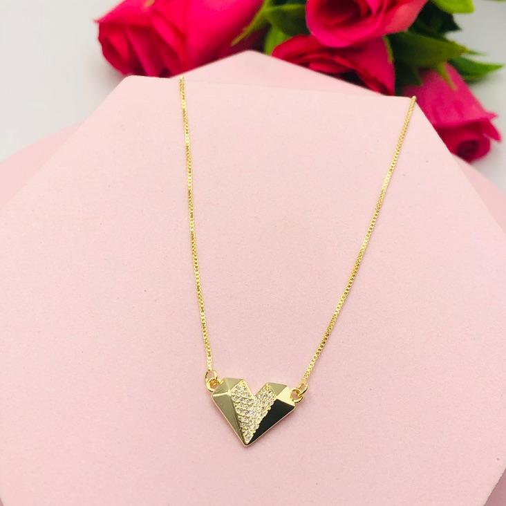 Colar Coração Cravejado