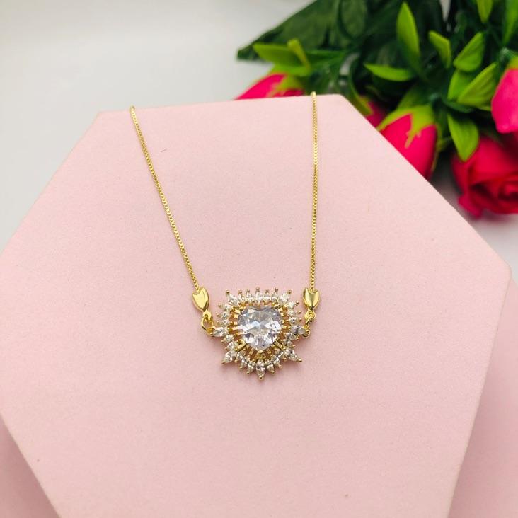 Colar Coração Cravejado