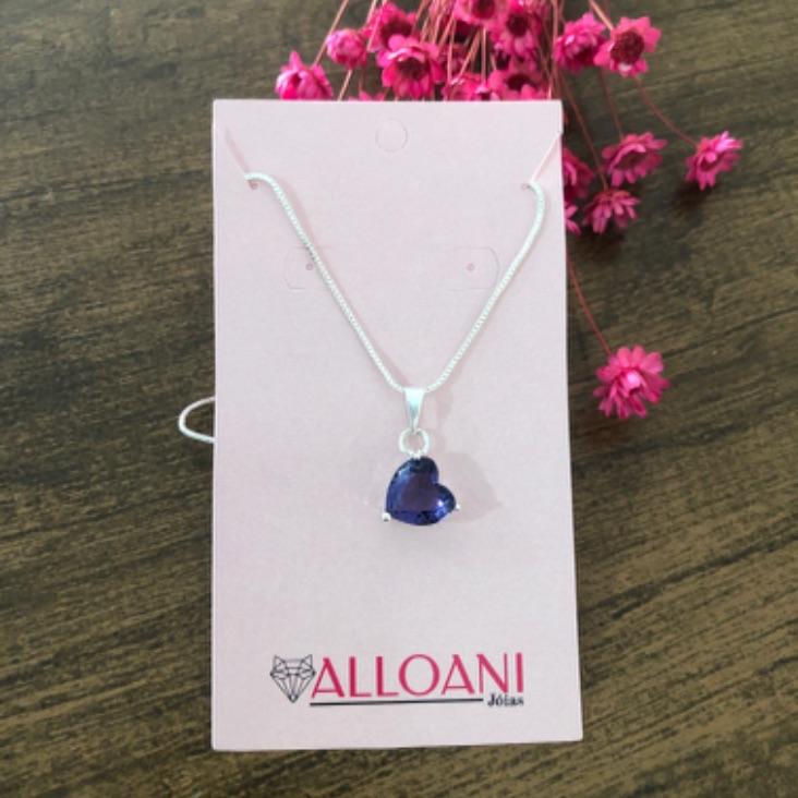 Colar coração roxo