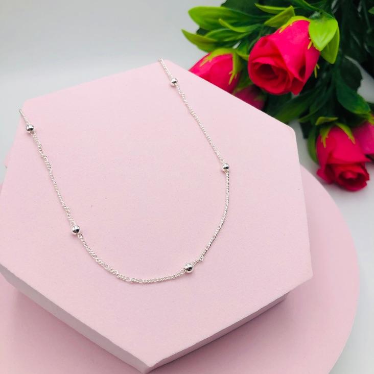 Colar corrente 3x1 com bolinhas