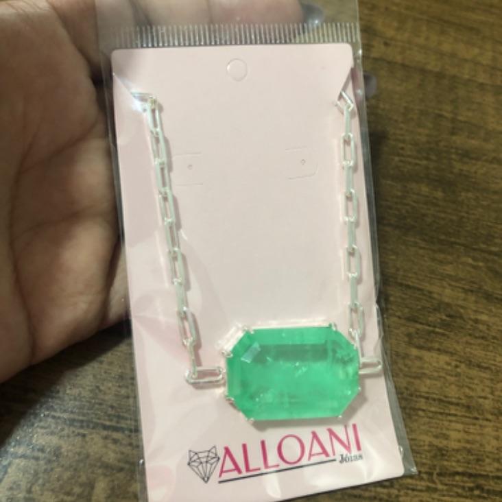 Colar Corrente Cartier com Pedra Natural Verde