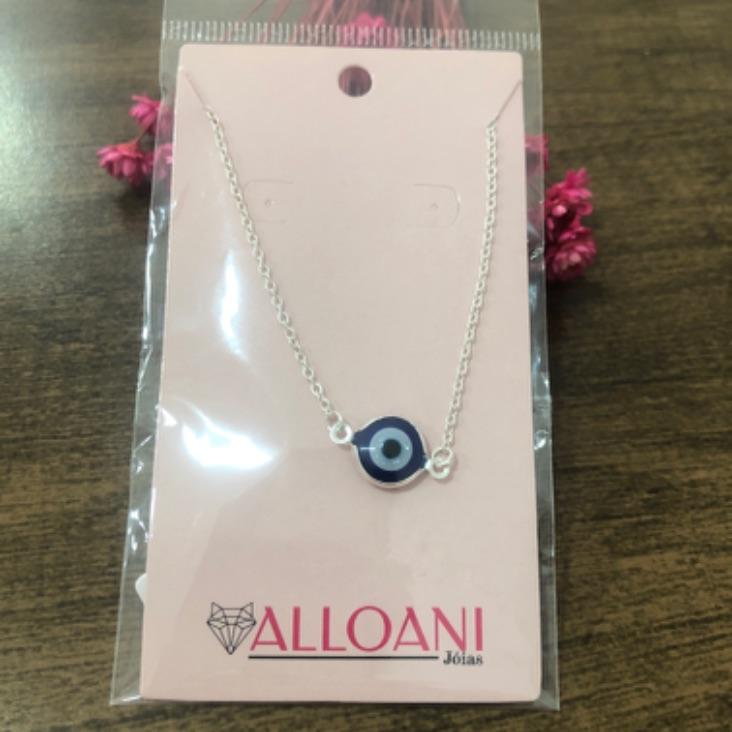 Colar Corrente Elo Português com Pingente Olho Grego