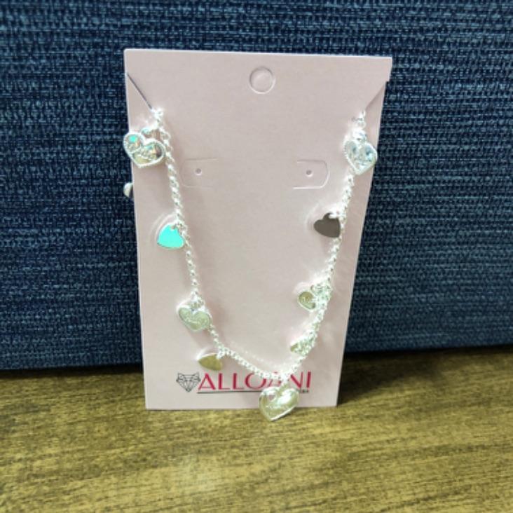 Colar corrente elo português com pingentes de coração