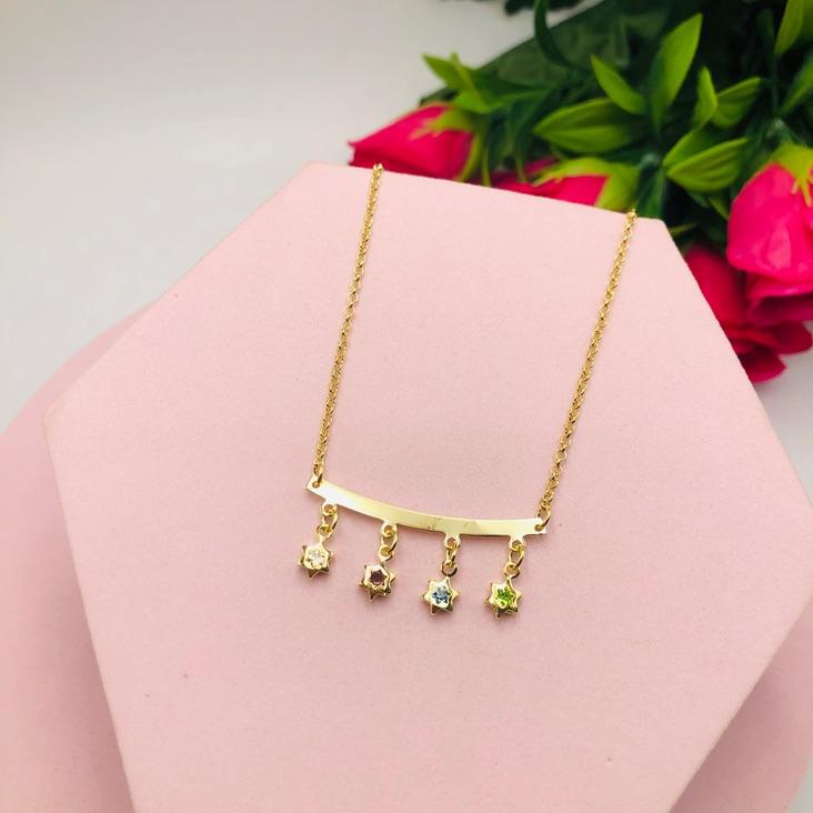 Colar Corrente Grumet com Pingentes de Estrela