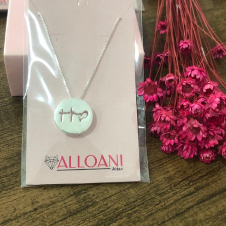 Colar Corrente Medalha Batimento Cardíaco