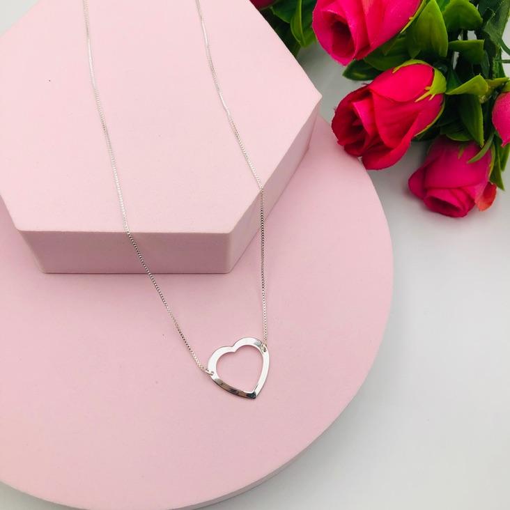 Colar Corrente Pingente Coração