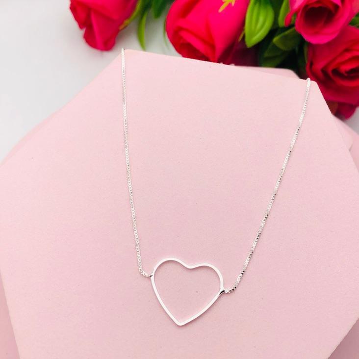 Colar Corrente Veneziana com Coração