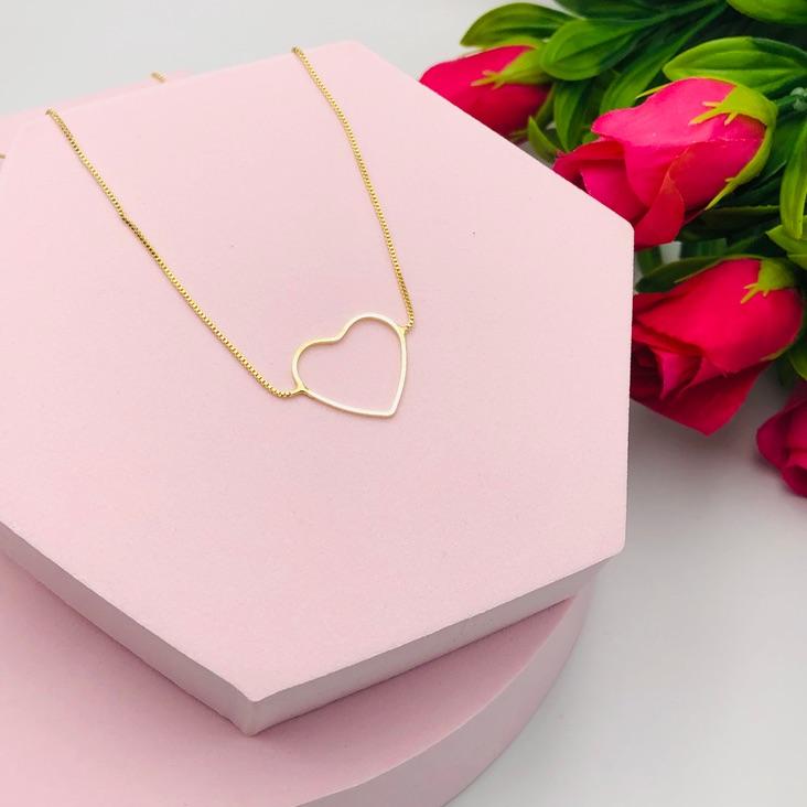 Colar Corrente Veneziana com Coração