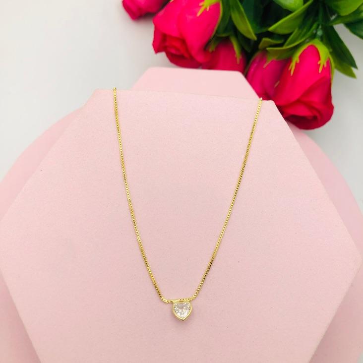 Colar Corrente Veneziana com Coração