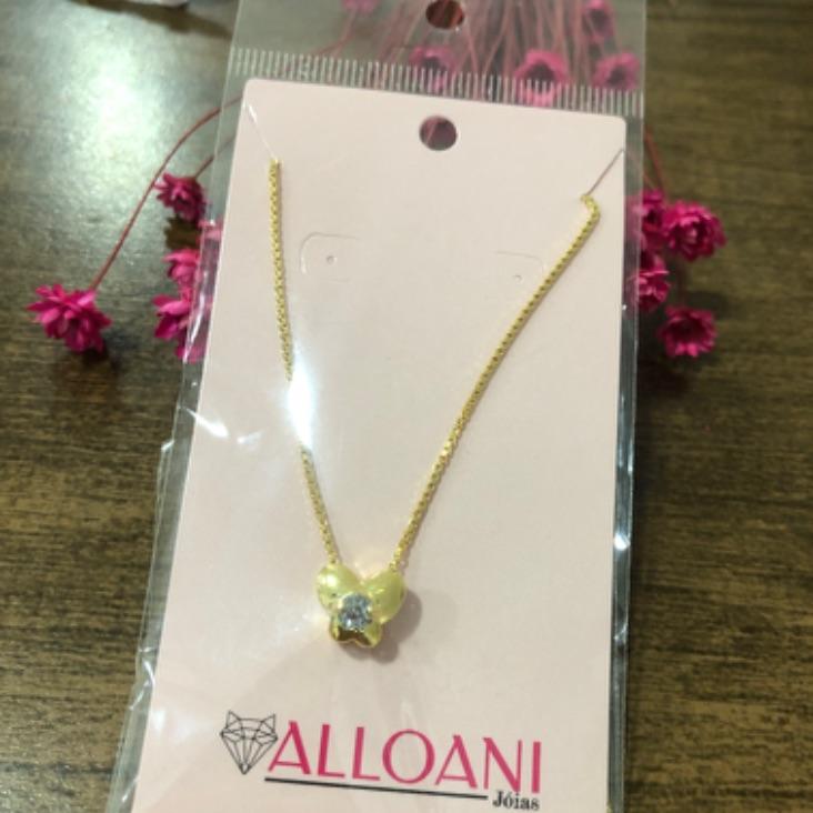 Colar Corrente Veneziana com Pingente Borboleta