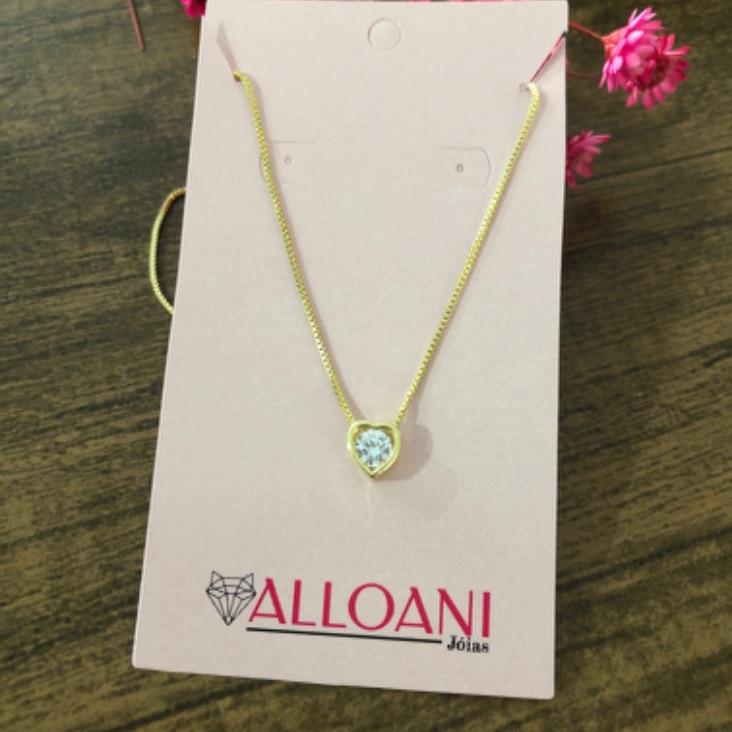 Colar corrente veneziana com Pingente coração