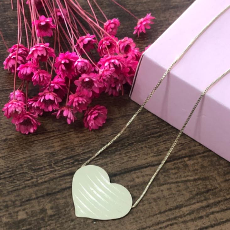 Colar Corrente Veneziana com Pingente Coração