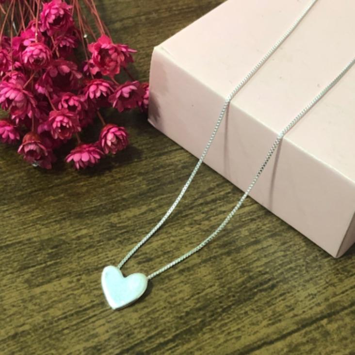 Colar Corrente Veneziana com Pingente Coração