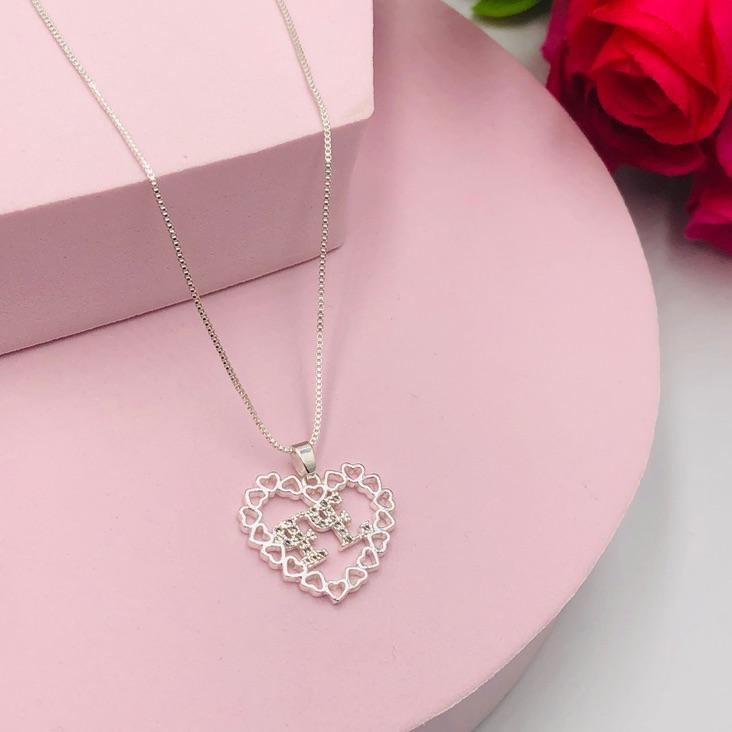 Colar corrente veneziana com Pingente coração fé