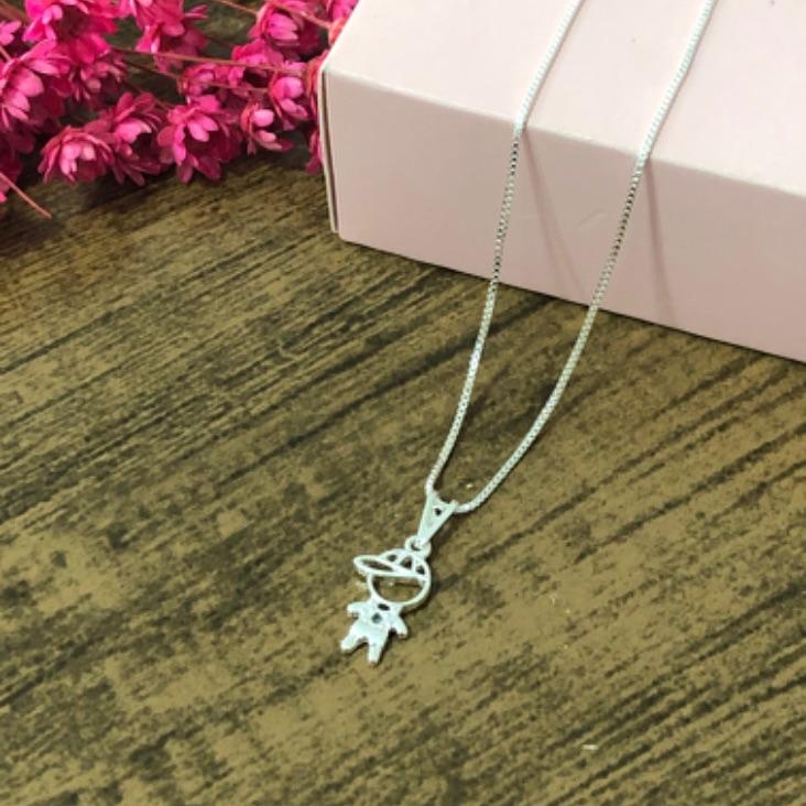 Colar Corrente Veneziana com Pingente de Menino