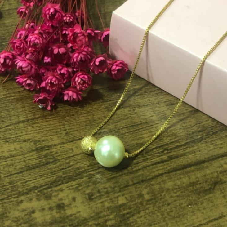 Colar Corrente Veneziana com Pingente de Pérola