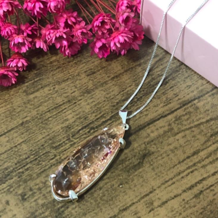 Colar Corrente Veneziana com Pingente Gota