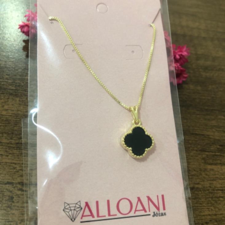 Colar Corrente Veneziana com Pingente Trevo