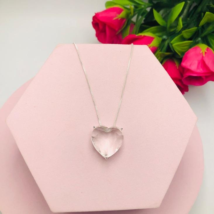 Colar Corrente Veneziana Pingente Coração