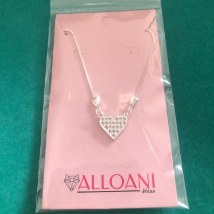 Colar Corrente Veneziana Pingente Coração Cravejado