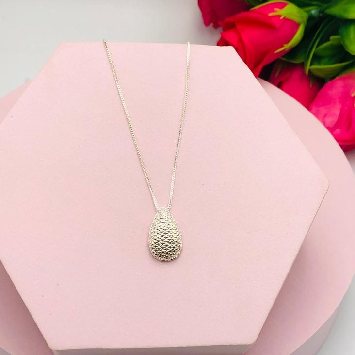 Colar Corrente Veneziana Pingente Gota