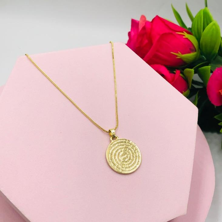 Colar Corrente Veneziana Pingente Pai Nosso