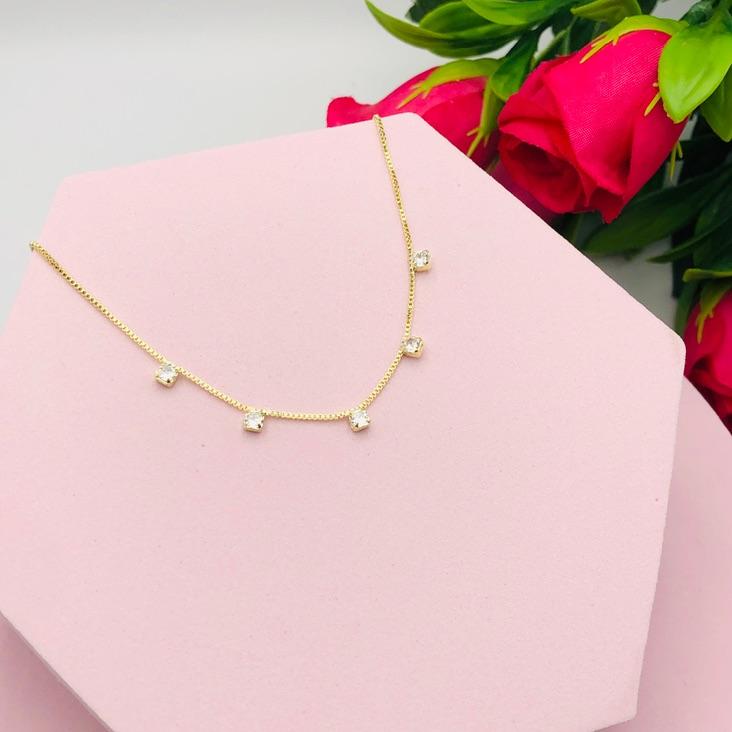 Colar Corrente Veneziana Pontos de Luz