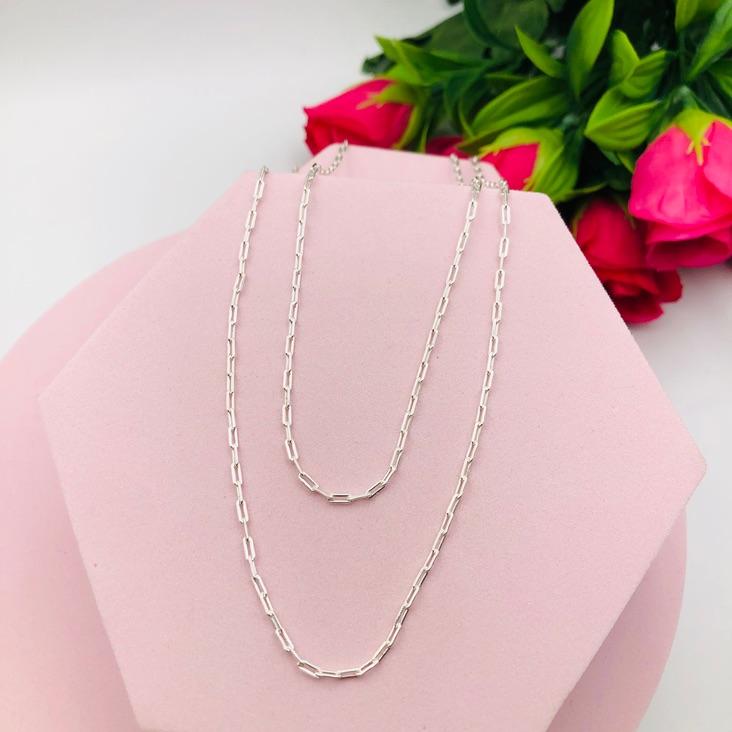 Colar Duplo Corrente Cartier