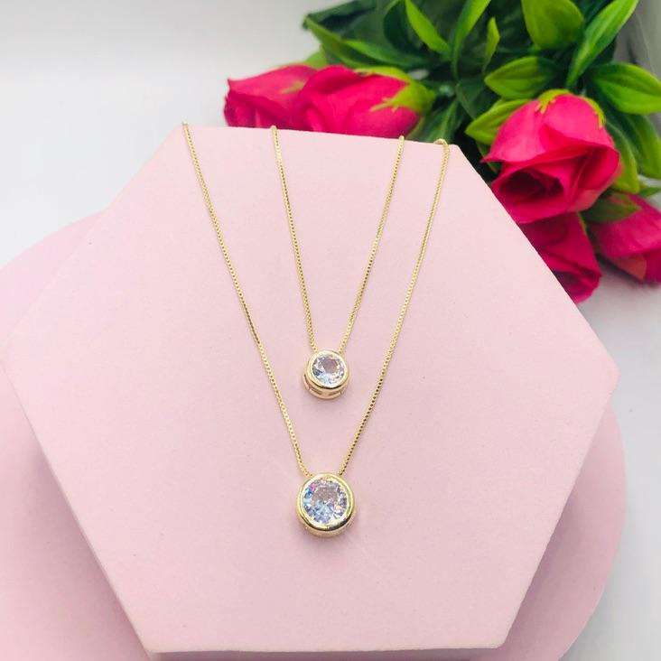 Colar Duplo de Ponto de Luz