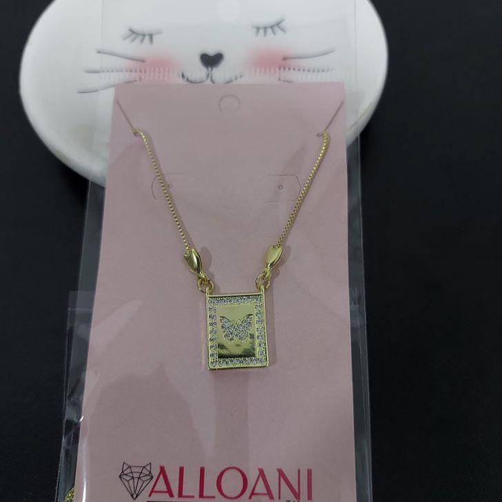 Colar Escapulario de Borboleta Cravejada