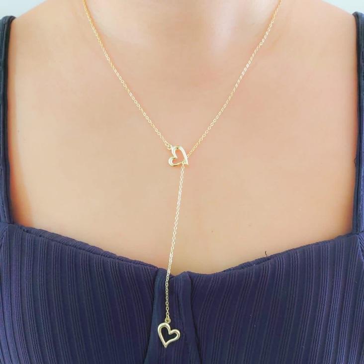 Colar Gravatinha Corações