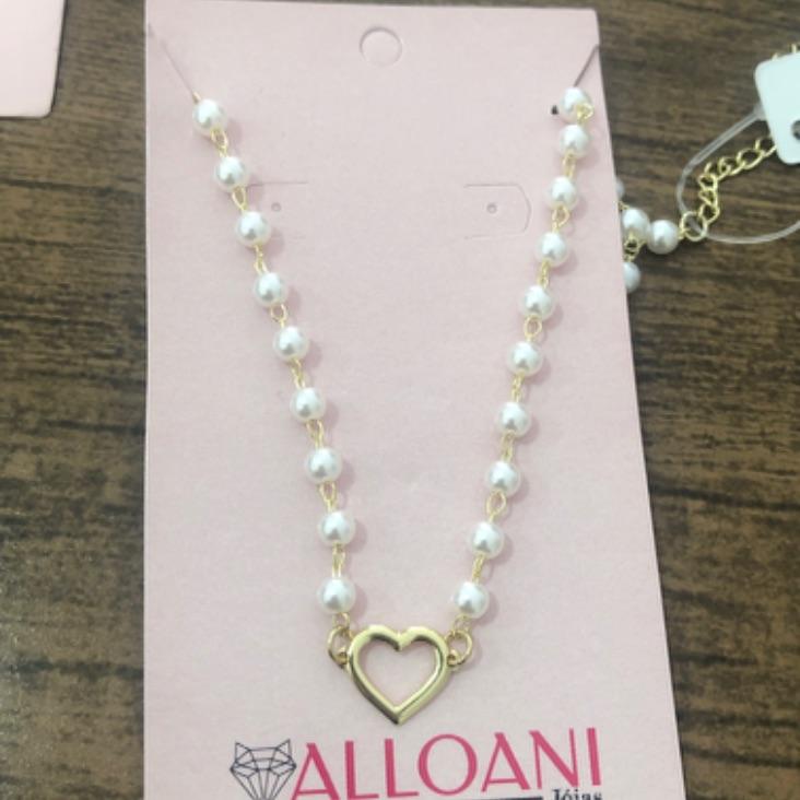 Colar Infantil Pérolas e Coração