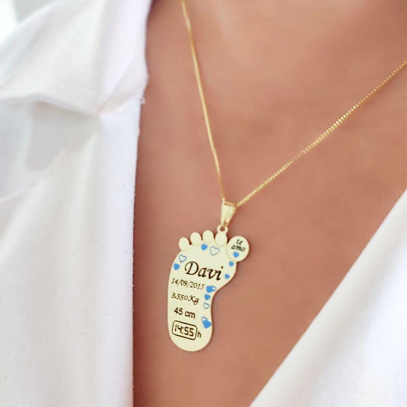 Colar Nascimento Personalizado Menina e Menino