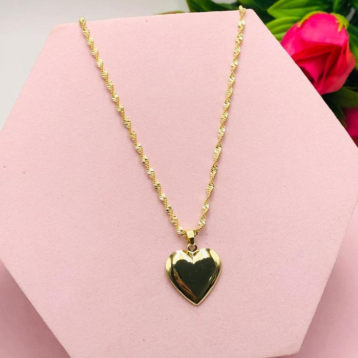 Colar Torcidinha com Pingente Coração