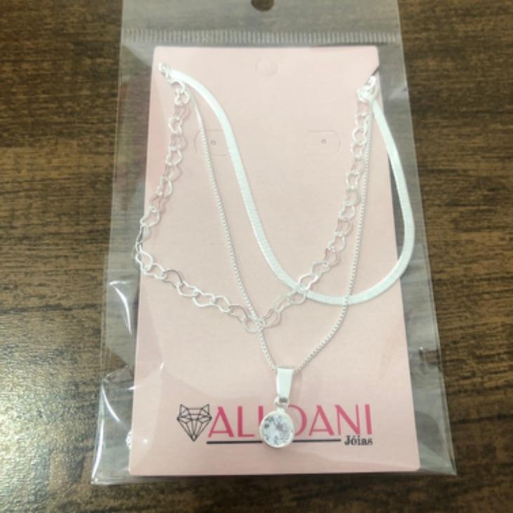 Colar Triplo Coração + Laminada + Veneziana